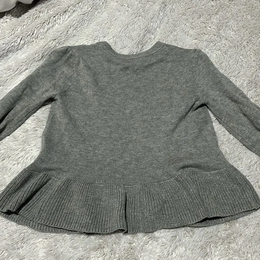 Baby Gap 5 grey one button open front horse detail 3d mane pink cream euc